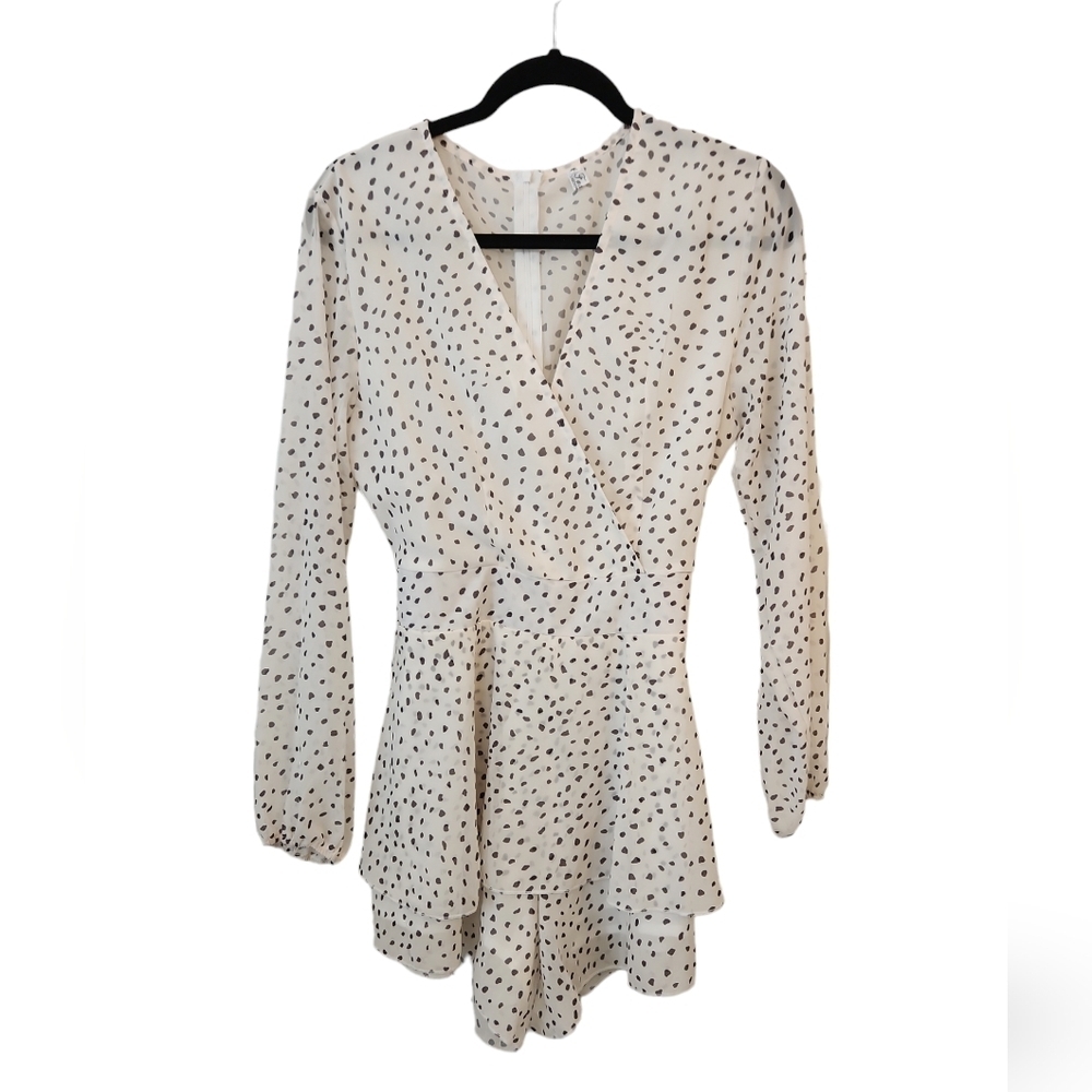 NWOT Women's Black/White Dalmation Print Coquette Playsuit Size S